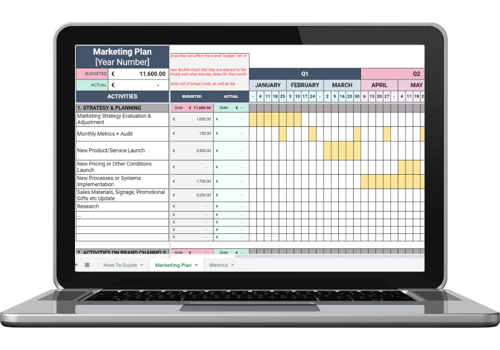 12 Month Marketing Plan Template Excel