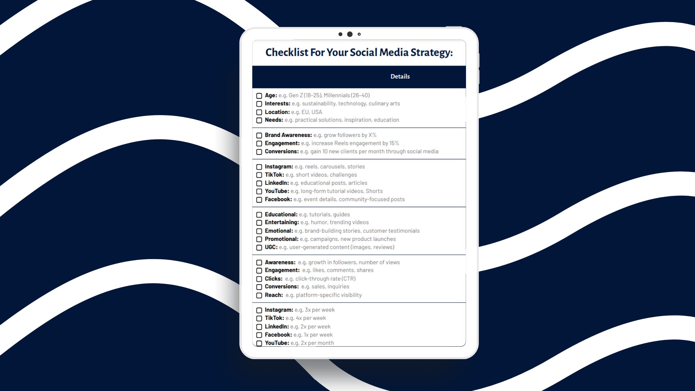 social media strategy checklist